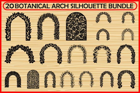 25 Botanical Arch Silhouette Bundle