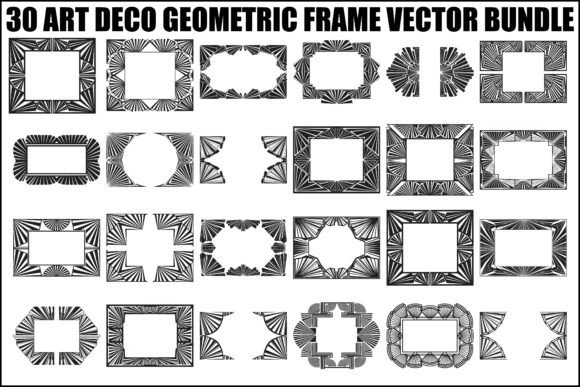 Art Deco Geometric Frame Bundle: Bold Graphics for Premium Branding