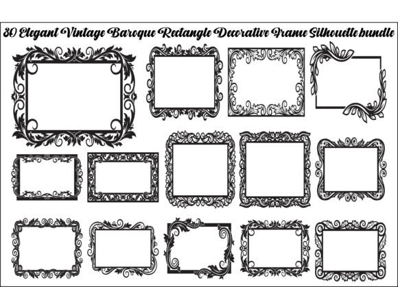 Baroque Rectangle Frame Bundle: Elegant Graphics for Vintage-Inspired Illustrations