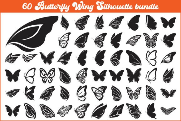 Butterfly Wing Silhouette Bundle