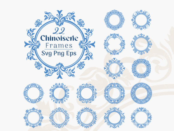 Chinoiserie Frames SVG & PNG Graphics Bundle for Creative Sellers
