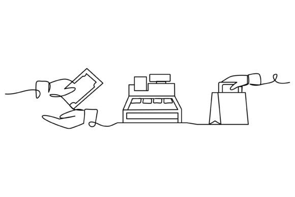 Continuous Line Design of Cash: A Practical Illustration for Modern Graphics