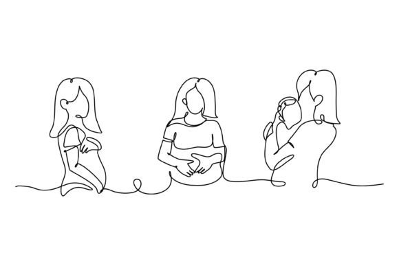 Continuous Line Design of Mother’s Love: Elegant Graphics for Editorial and Web Use