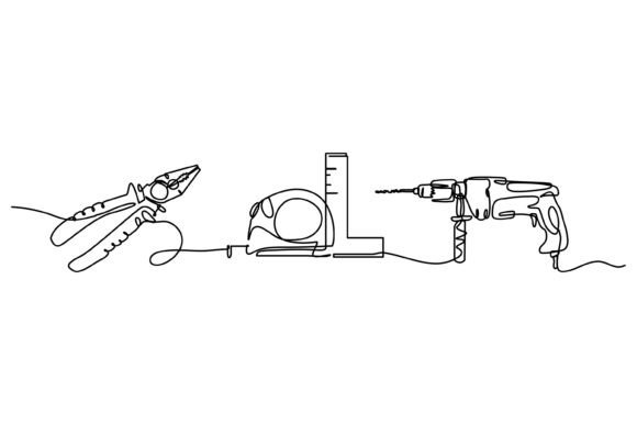 Continuous Line Design of Pliers – A Minimalist Graphic for Industrial and Craft Branding