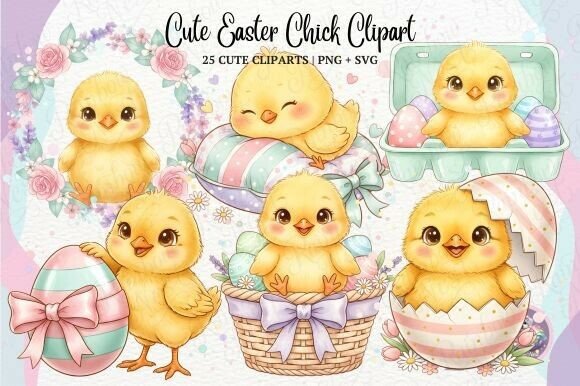 Cute Easter Chick Clipart for Branding & Marketing Graphics