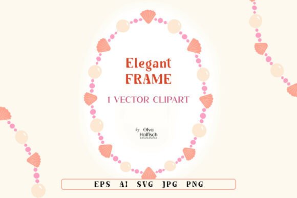 Elegant Pearl and Seashells Frame for Embroidery