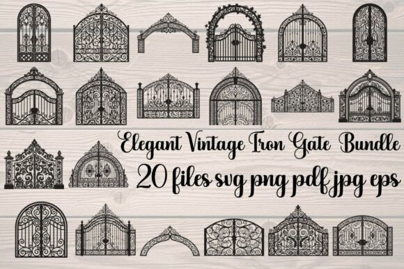 Elegant Vintage Iron Gate Graphics & Illustrations for Digital Sellers