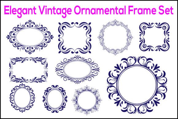 Elegant Vintage Ornamental Frame Set – Timeless Graphics for Branding & Marketing