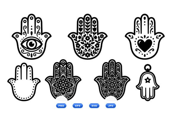 Hamsa Hand SVG Graphics for Illustrations & Digital Selling