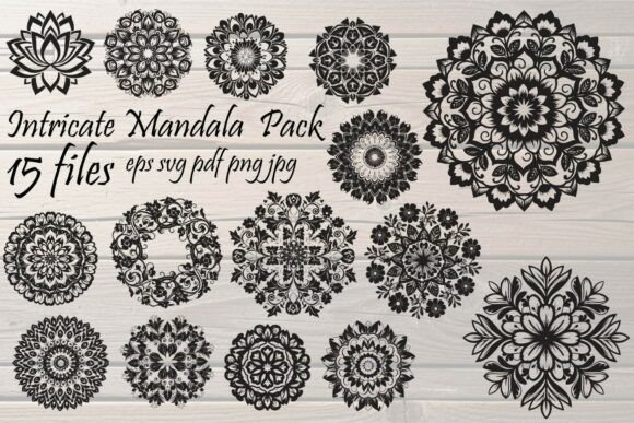Intricate Mandala Bundle: Elegant Graphics for Branding and Illustration Projects