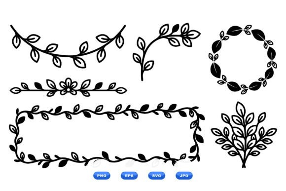 Leaf Wreaths and Borders SVG – Elegant Illustrations for Organic Branding and Packaging Graphics