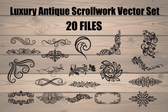 Luxury Antique Scrollwork Vector Graphics for Illustrations