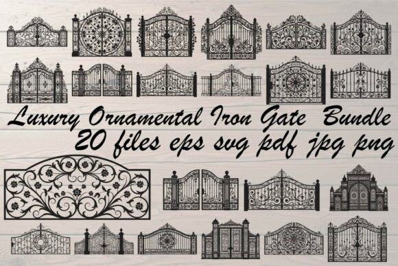 Luxury Ornamental Iron Gate Graphics & Illustrations Bundle