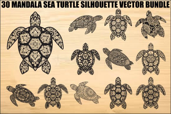 Mandala Sea Turtle Graphics for Creative Illustrations