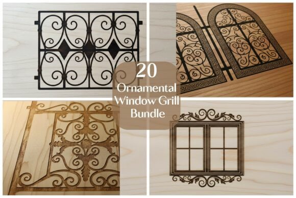 Ornamental Window Grill Designs: Elegant Graphics for Timeless Branding and Illustrations