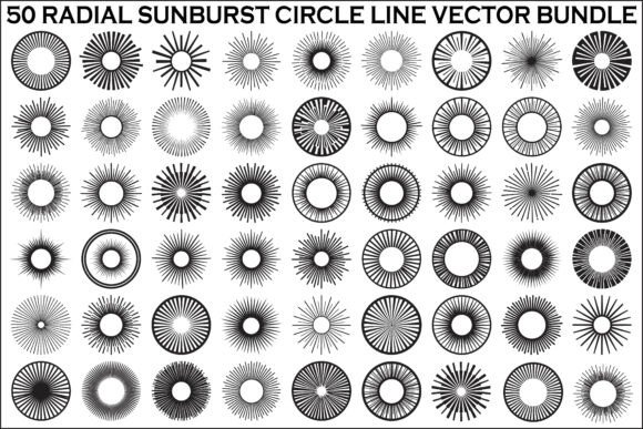 Radial Sunburst Circle Bundle: Graphics & Illustrations for Bold Branding
