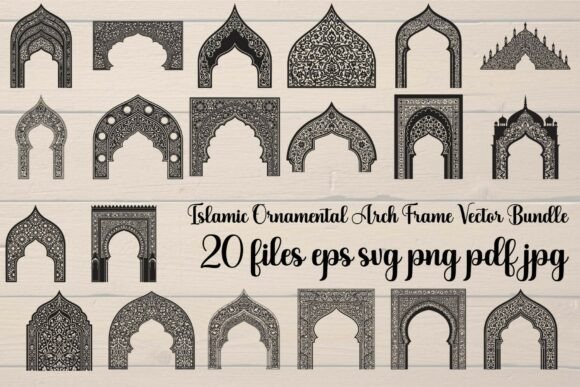 This Islamic Ornamental Arch Frame Graphics & Illustrations