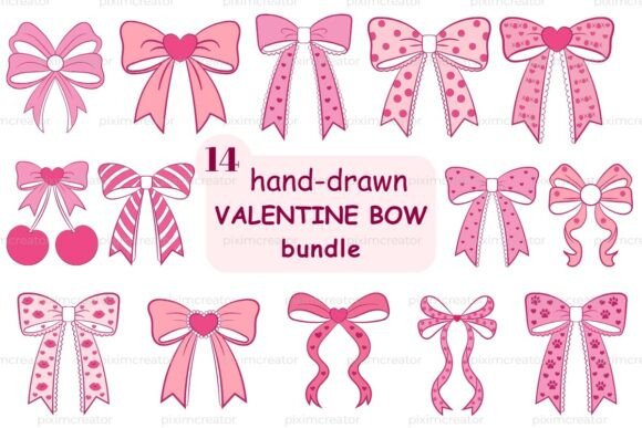 Valentine Bow SVG PNG Graphics Bundle for Crafters & Illustrations