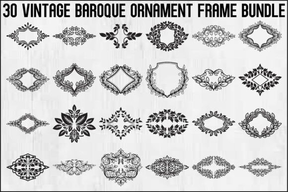 Vintage Baroque Ornament Frames: Elegant Graphics for Crafters & Illustration Lovers