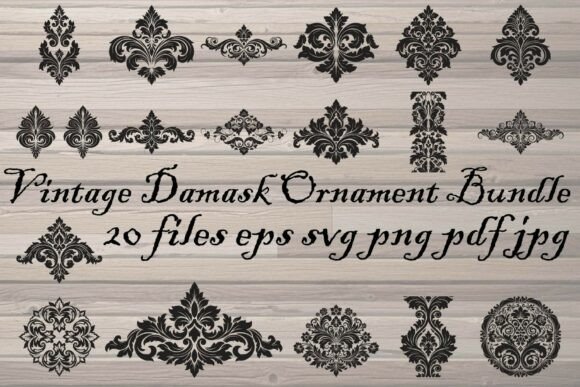 Vintage Damask Ornament Bundle: Elegant Graphics for Illustrations & Digital Products