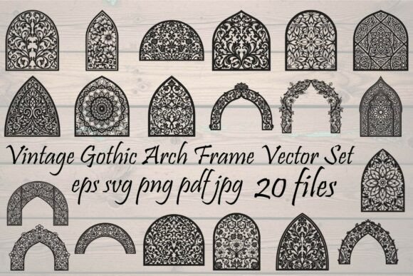 Vintage Gothic Arch Frame Bundle: Editorial Graphics for Rich Visual Storytelling