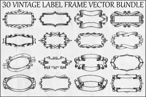 Vintage Label Frame Vector Bundle: Elegant Graphics for Crafters & Illustration Lovers