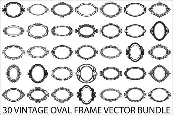 Vintage Oval Frame Vector Graphics for Editorial & Web Design