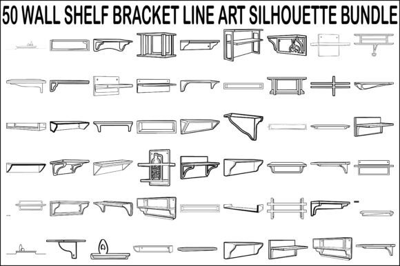 Wall Shelf Bracket Graphics: Modern Illustrations for Business Branding